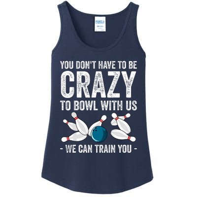 Funny Crazy Bowling Gift Bowlers Ten Pin Players Ladies Essential Tank