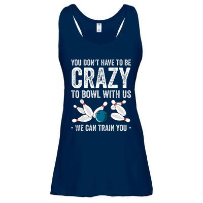 Funny Crazy Bowling Gift Bowlers Ten Pin Players Ladies Essential Flowy Tank