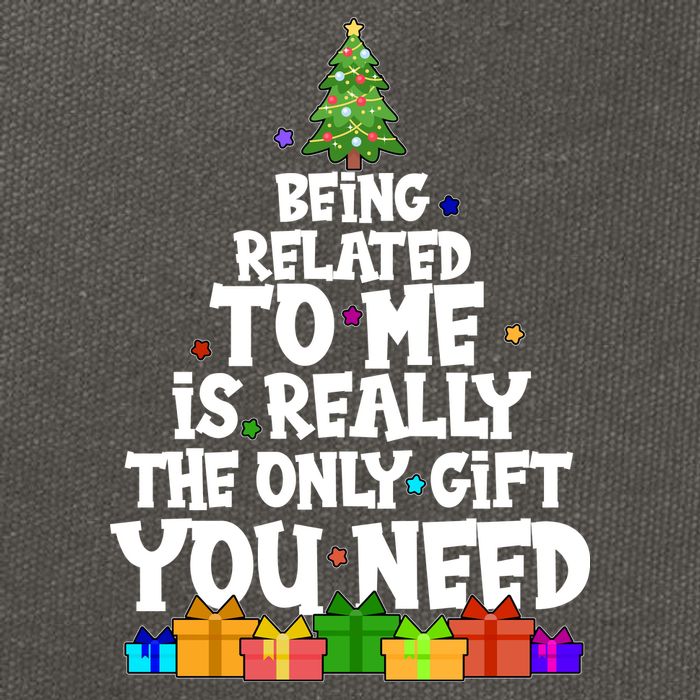 Funny Christmas Being Related To Me Is Really The Only Gift You Need Cotton Canvas Backpack