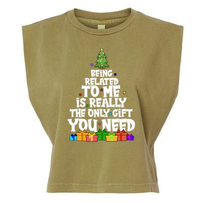 Funny Christmas Being Related To Me Is Really The Only Gift You Need Garment-Dyed Women's Muscle Tee