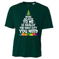 Funny Christmas Being Related To Me Is Really The Only Gift You Need Cooling Performance Crew T-Shirt