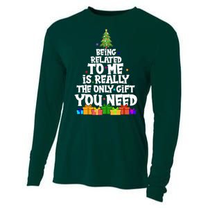 Funny Christmas Being Related To Me Is Really The Only Gift You Need Cooling Performance Long Sleeve Crew