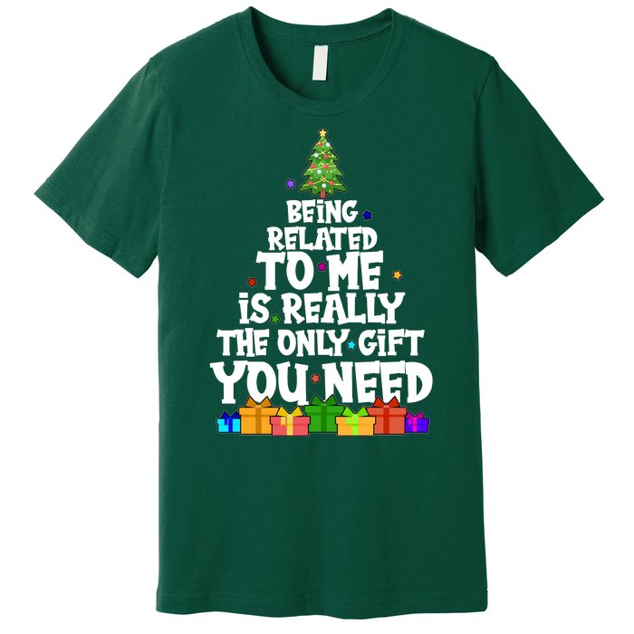 Funny Christmas Being Related To Me Is Really The Only Gift You Need Premium T-Shirt