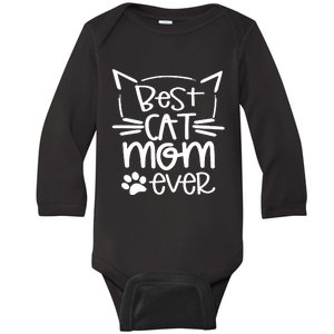 Funny Cat Best Cat Mom Ever Meow With My Cat Funny Gift Baby Long Sleeve Bodysuit