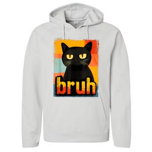 Funny Cat Bruh For Meme Graphic Performance Fleece Hoodie