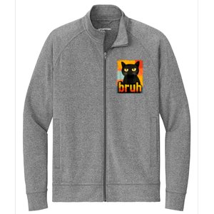 Funny Cat Bruh For Meme Graphic Stretch Full-Zip Cadet Jacket