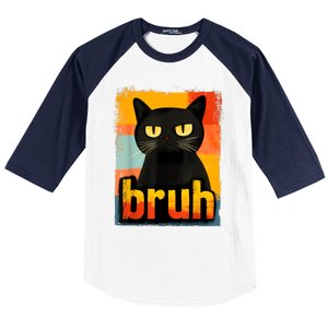 Funny Cat Bruh For Meme Graphic Baseball Sleeve Shirt