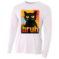 Funny Cat Bruh For Meme Graphic Cooling Performance Long Sleeve Crew