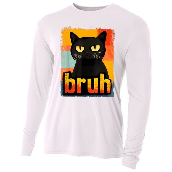 Funny Cat Bruh For Meme Graphic Cooling Performance Long Sleeve Crew