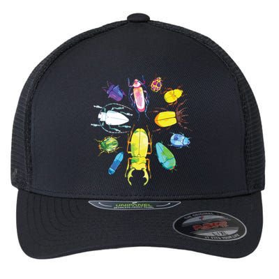 Fun Cute Bugs Insects Beetles Bug Catcher Flexfit Unipanel Trucker Cap