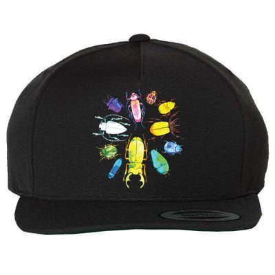 Fun Cute Bugs Insects Beetles Bug Catcher Wool Snapback Cap