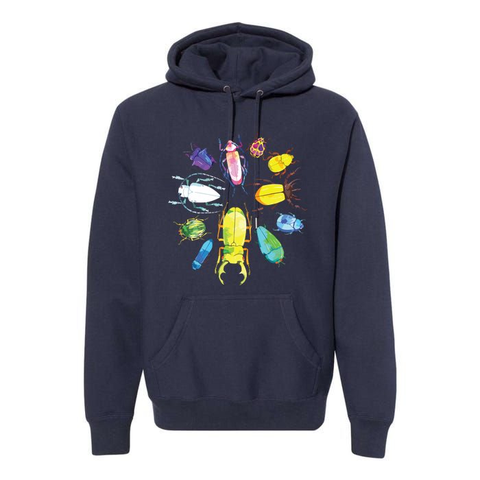 Fun Cute Bugs Insects Beetles Bug Catcher Premium Hoodie