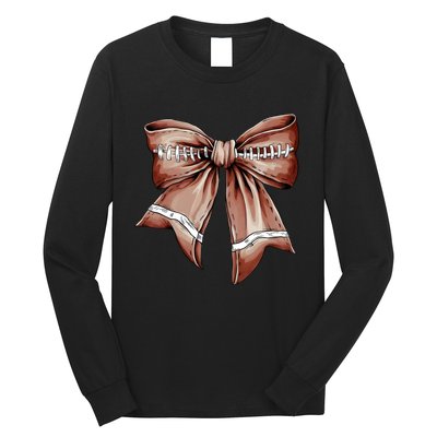 Fall Coquette Bow Football Long Sleeve Shirt