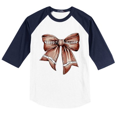 Fall Coquette Bow Football Baseball Sleeve Shirt