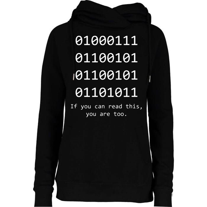 Funny Computer Binary Code Programmer Developer Geek Gift Womens Funnel Neck Pullover Hood