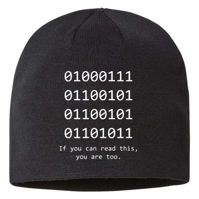 Funny Computer Binary Code Programmer Developer Geek Gift Sustainable Beanie