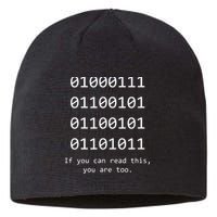 Funny Computer Binary Code Programmer Developer Geek Gift Sustainable Beanie