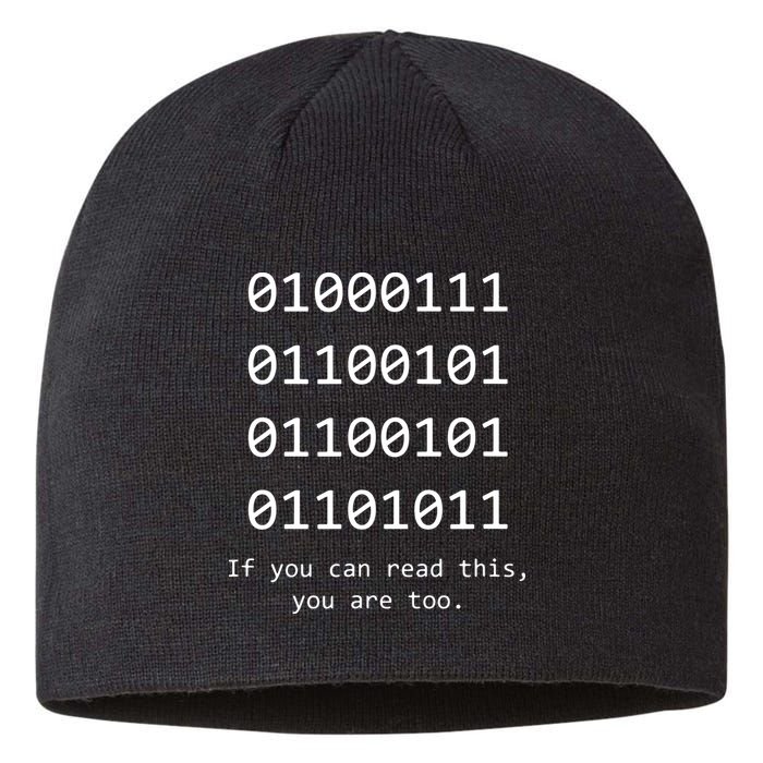 Funny Computer Binary Code Programmer Developer Geek Gift Sustainable Beanie