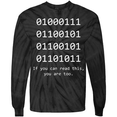 Funny Computer Binary Code Programmer Developer Geek Gift Tie-Dye Long Sleeve Shirt