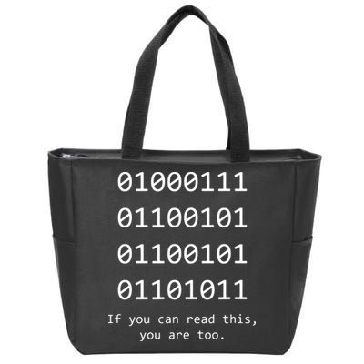Funny Computer Binary Code Programmer Developer Geek Gift Zip Tote Bag