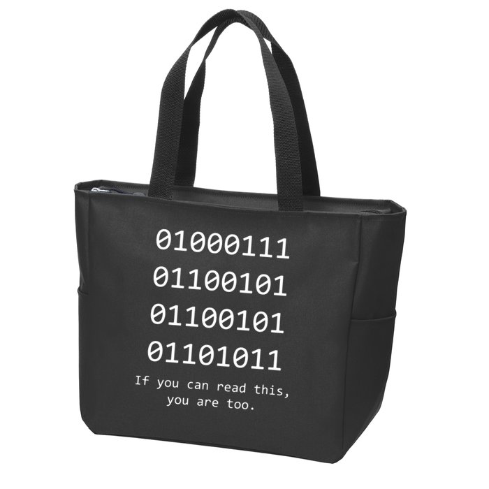 Funny Computer Binary Code Programmer Developer Geek Gift Zip Tote Bag