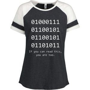 Funny Computer Binary Code Programmer Developer Geek Gift Enza Ladies Jersey Colorblock Tee