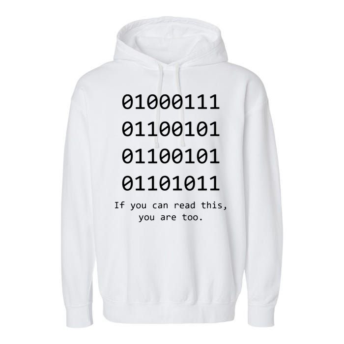 Funny Computer Binary Code Programmer Developer Geek Gift Garment-Dyed Fleece Hoodie