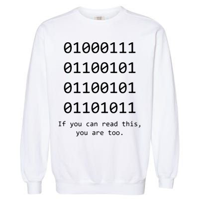 Funny Computer Binary Code Programmer Developer Geek Gift Garment-Dyed Sweatshirt