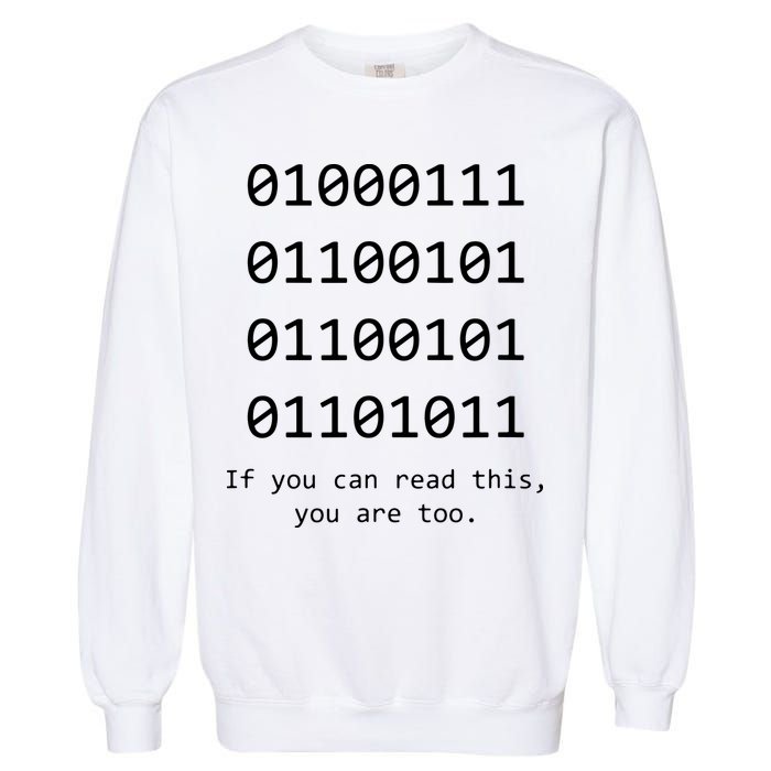 Funny Computer Binary Code Programmer Developer Geek Gift Garment-Dyed Sweatshirt