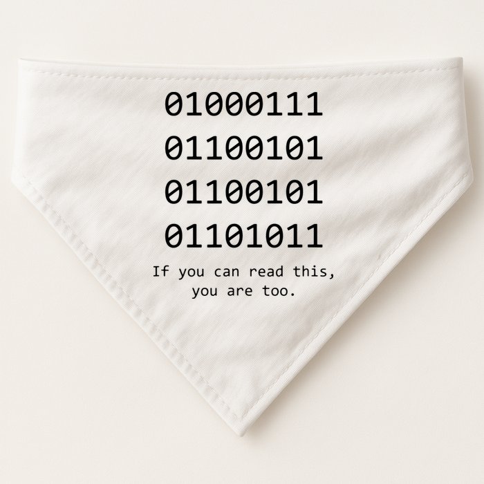 Funny Computer Binary Code Programmer Developer Geek Gift USA-Made Doggie Bandana