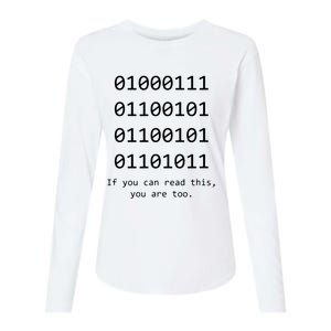 Funny Computer Binary Code Programmer Developer Geek Gift Womens Cotton Relaxed Long Sleeve T-Shirt