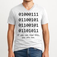 Funny Computer Binary Code Programmer Developer Geek Gift V-Neck T-Shirt