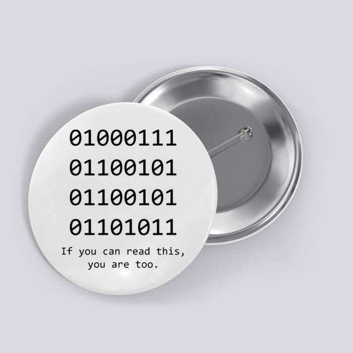 Funny Computer Binary Code Programmer Developer Geek Gift Button