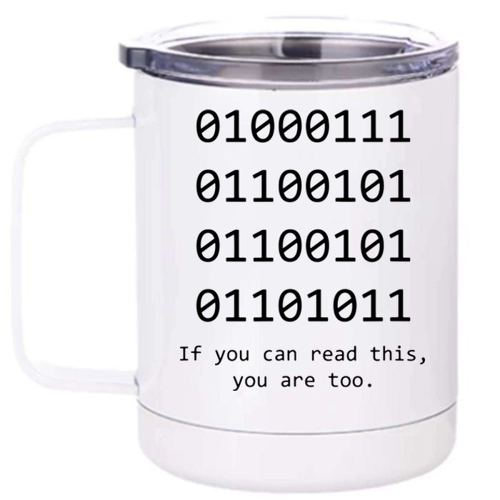 Funny Computer Binary Code Programmer Developer Geek Gift 12 oz Stainless Steel Tumbler Cup