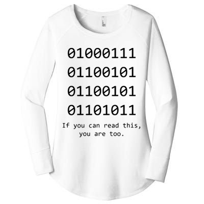 Funny Computer Binary Code Programmer Developer Geek Gift Women's Perfect Tri Tunic Long Sleeve Shirt