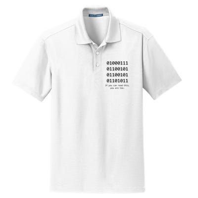 Funny Computer Binary Code Programmer Developer Geek Gift Dry Zone Grid Polo