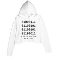 Funny Computer Binary Code Programmer Developer Geek Gift Crop Fleece Hoodie