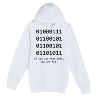 Funny Computer Binary Code Programmer Developer Geek Gift Premium Pullover Hoodie