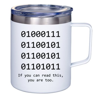 Funny Computer Binary Code Programmer Developer Geek Gift 12oz Stainless Steel Coffee Mug