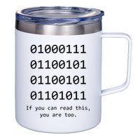 Funny Computer Binary Code Programmer Developer Geek Gift 12oz Stainless Steel Coffee Mug