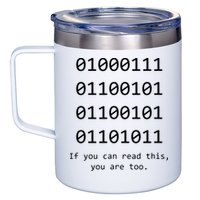 Funny Computer Binary Code Programmer Developer Geek Gift 12oz Stainless Steel Coffee Mug