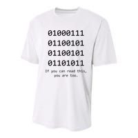 Funny Computer Binary Code Programmer Developer Geek Gift Youth Performance Sprint T-Shirt