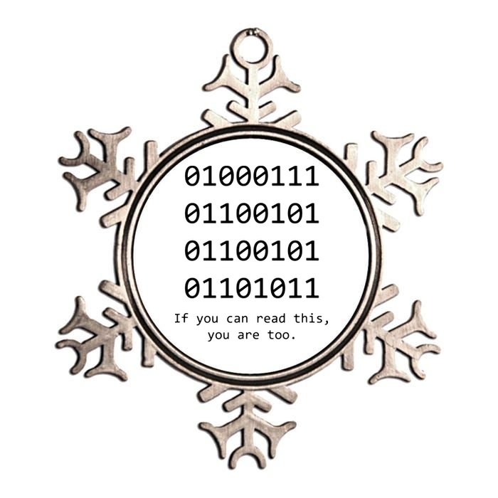 Funny Computer Binary Code Programmer Developer Geek Gift Metallic Star Ornament