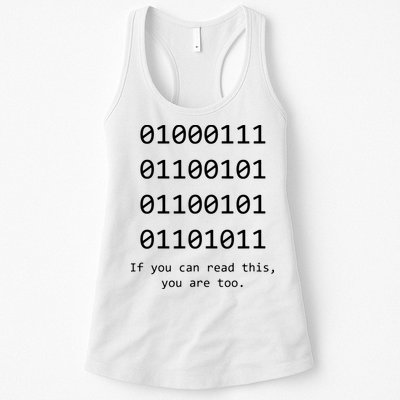 Funny Computer Binary Code Programmer Developer Geek Gift Women's Racerback Tank