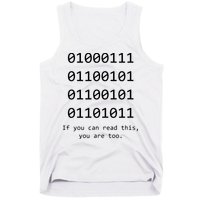 Funny Computer Binary Code Programmer Developer Geek Gift Tank Top