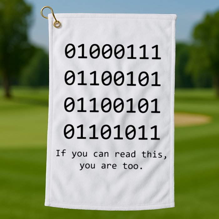 Funny Computer Binary Code Programmer Developer Geek Gift Golf Towel