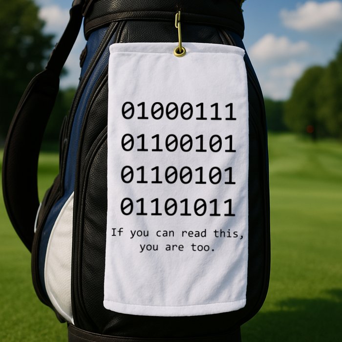 Funny Computer Binary Code Programmer Developer Geek Gift Golf Towel