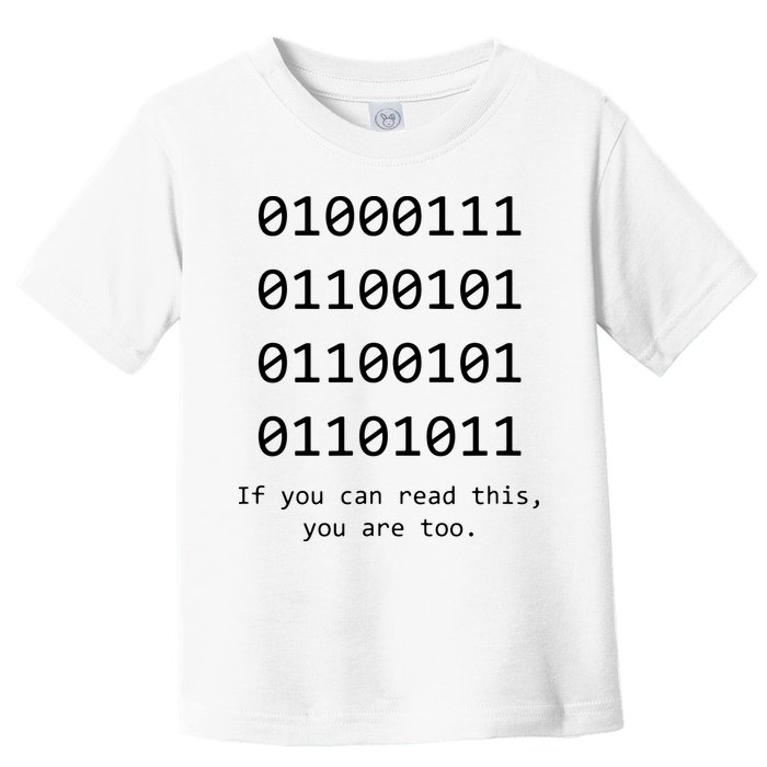 Funny Computer Binary Code Programmer Developer Geek Gift Toddler T-Shirt