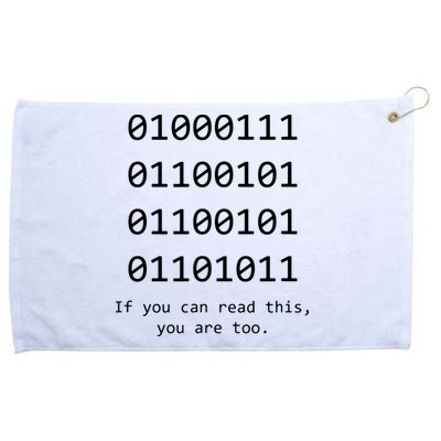 Funny Computer Binary Code Programmer Developer Geek Gift Grommeted Golf Towel