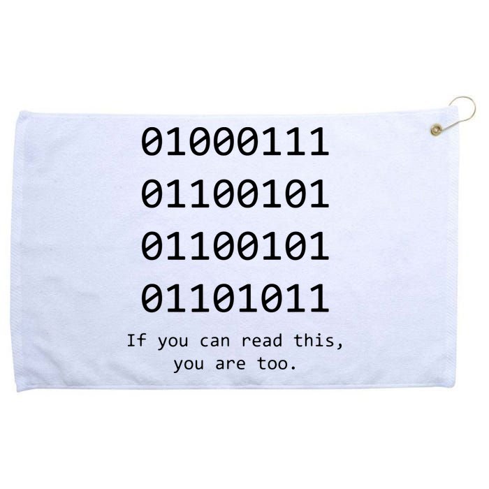Funny Computer Binary Code Programmer Developer Geek Gift Grommeted Golf Towel